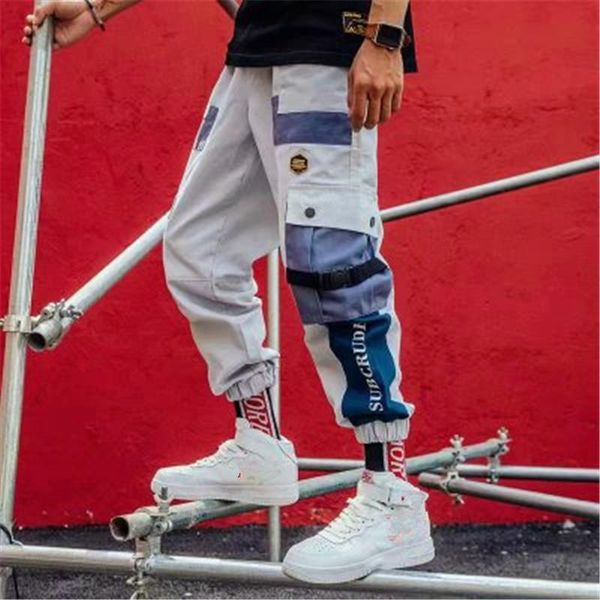 

человек кулиской инструментальное брюки тенденции моды повседневный несколько карманы спортивные штаны designer мужской осень бег legger сып, Black