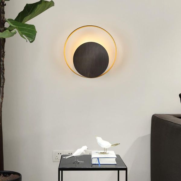 

wall lamp all copper creative simple modern living room tv background single head staircase corridor bedroom bedside