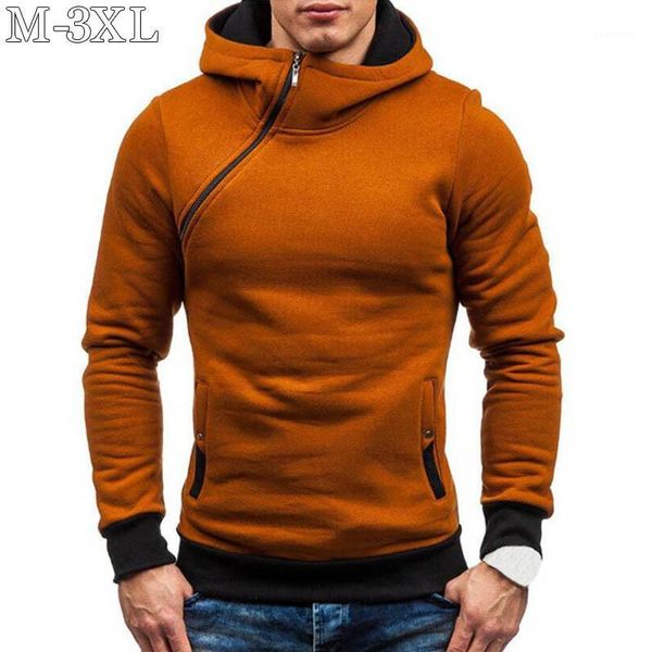 

size xxxl hoodie men new diagonal zipper long sleeve hoodies sweatshirts men casual solid hoody pullover streetwear sweatshirt1, Black