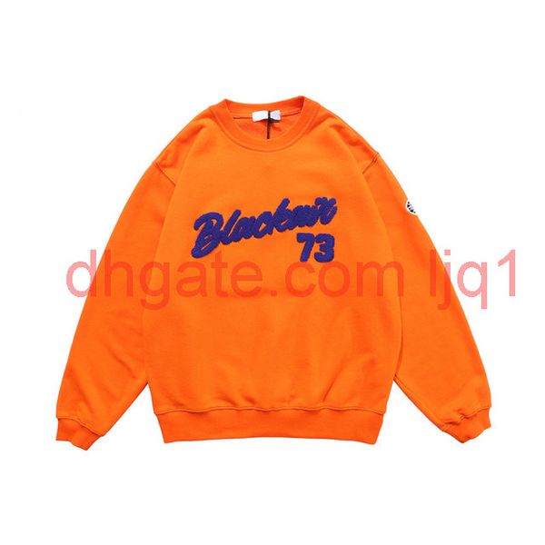 

puff embroidery sweatshirts crew neck men's sweatshirt terry cotton sweatshirts, Black