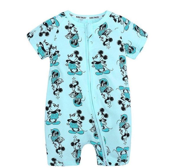 

2020newborn baby clothes print short sleeve cotton baby boy&girls rompers clothing zipper jumpsuits paja wmtnww infant2005, Blue