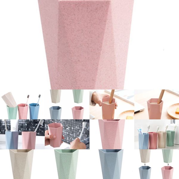 

wash nordic geometry mouthwash wind water cup wheat straw toothbrush holder home bathroom accessories 4 nprje