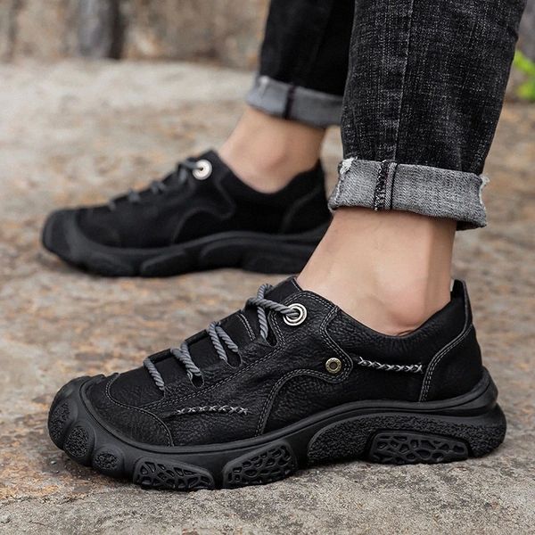 

men shoes casual fashion flats genuine leather shoes breathable leisure sneakers male comfort lace up footwear chaussures #m53n