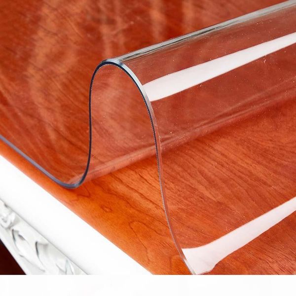 

soft glass tablecloth transparency pvc table cloth waterproof oilproof kitchen dining table cover for rectangular 1.5mm