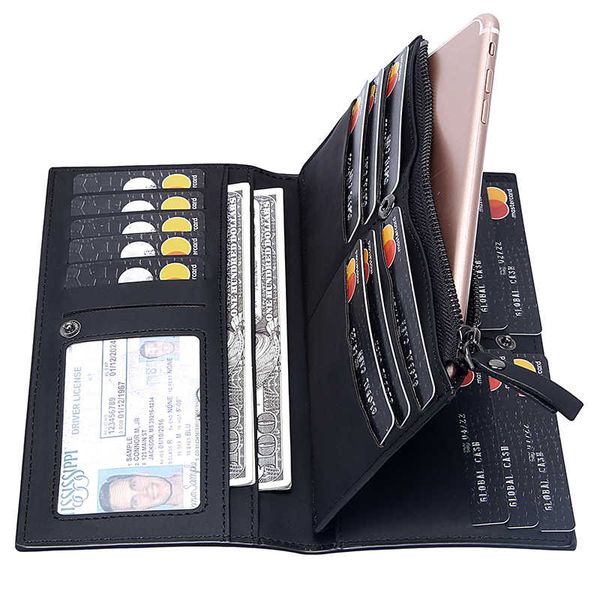 

leather solid wallet men zipper clutch purses phone packs long men's wallets business id credit card holders coin purse male, Red;black