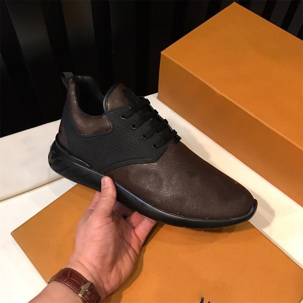 

2020 нового стиль мужской обуви плоских тенденций моды граффити кожаная обувь легкой удобный дышащего размера повседневной обуви 38-45l, Black