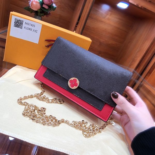 

2021 fashion women chain bags designers crossbody bags shoulder bag printed flowers luxury purses small size box zipper pocket l21020801