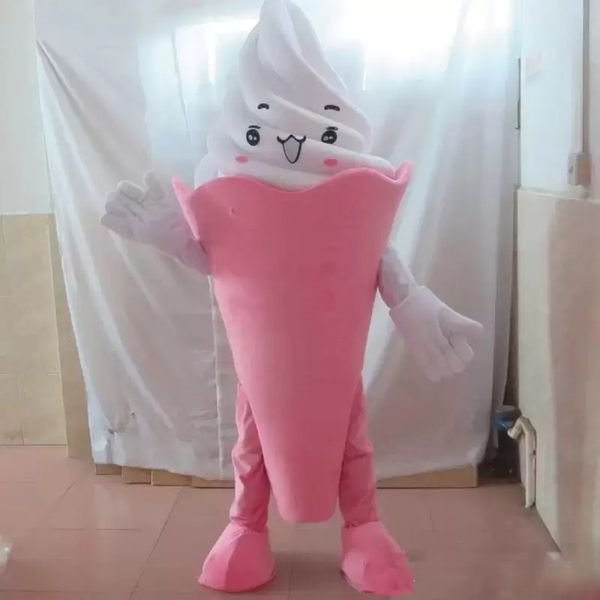 Alta Qualidade Rosa Ice Cream Mascot Trajes Christmas Fantasia Vestido De Partido Dos Desenhos Animados Personagem Outfit Terno Adultos Tamanho Carnaval Páscoa Publicidade Tema Roupas