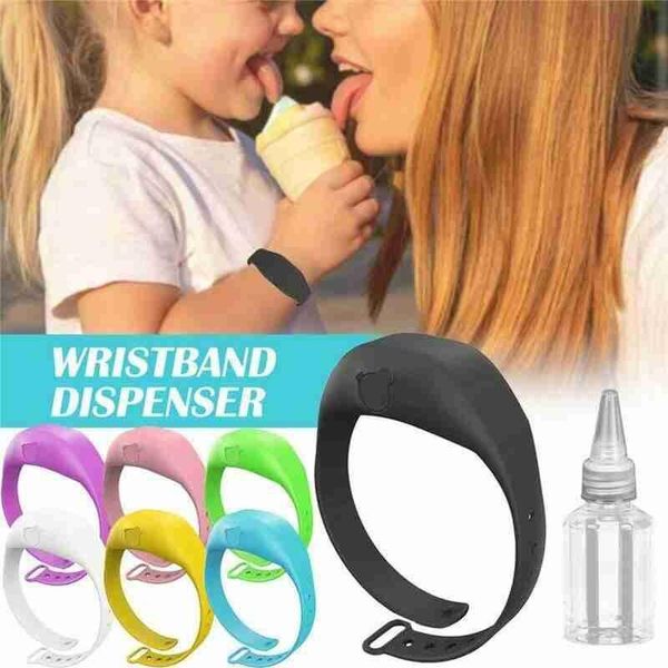 

1pcs bracelets dispenser gel hydroalcoholic bracelet wristband hand dispenser hand sanitizer silicone bracelets gel, Black
