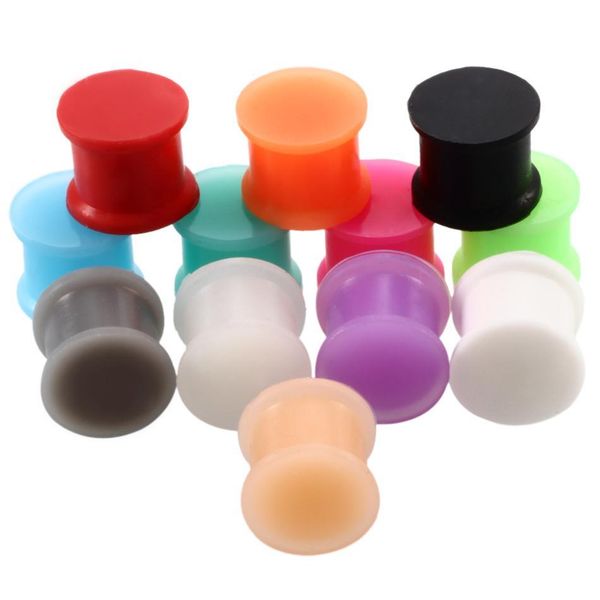 

24 шт. 3-25 мм сплошные sile pтурки ушных вивок туннелей растягивающие ушные ушные датчики ушной серьги пирсинг 12 цветов пирсинговый пирсин, Silver