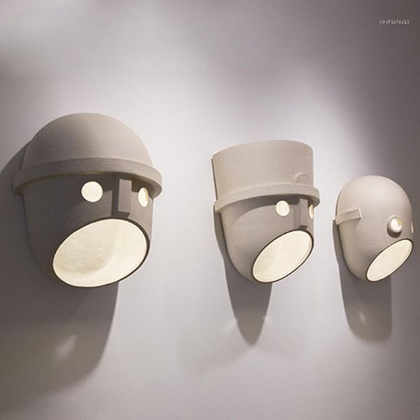 Lampada da parete Nordic Creative Mask LightDesigner olandese Soggiorno Sfondo Sconce Led El Lighting1