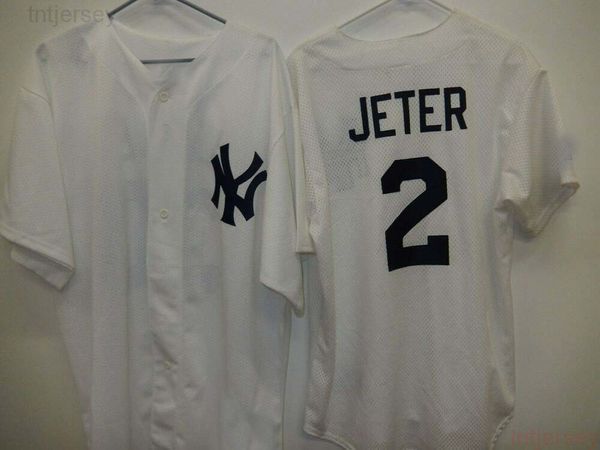 Benutzerdefiniertes DEREK JETER #2 genähtes Baseball-Trikot, weiß, neuer Stich, beliebiger Name, Nummer, Herren, Damen, Jugend, Baseball-Trikot