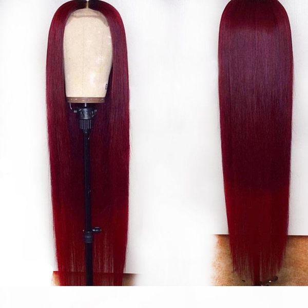 

ombre 1b 99j burgundy red colored 13*6 lace front human hair wigs 360 frontal preplucked straight brazilian remy for black woman