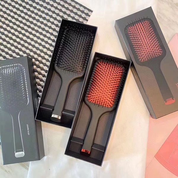

2020 brush professional paddle comb brush for hair styling ceramic hair straightener brush by ing, Silver