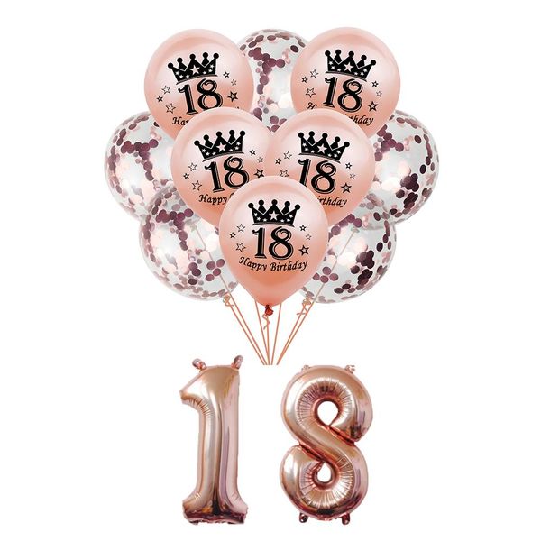 

amawill 12pcs set 16th 18th 30th 40th 50th balloons birthday party decorations rose gold confetti ballon home decor sqcwsp toys2010