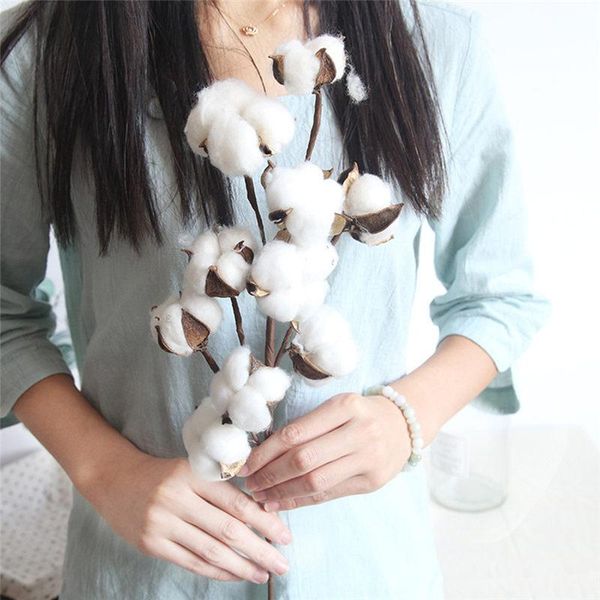 

naturally dried cotton flower plants floral branch for wedding party decoration art fake flowers home decor artificial