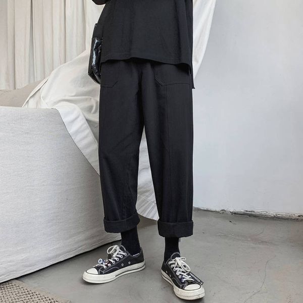 

cool joggers black men's harem harajuku fitness spring autumn mens trousers summer streetwear clothes male solid kg-212