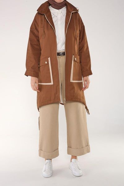 

hooded overcoat, Black