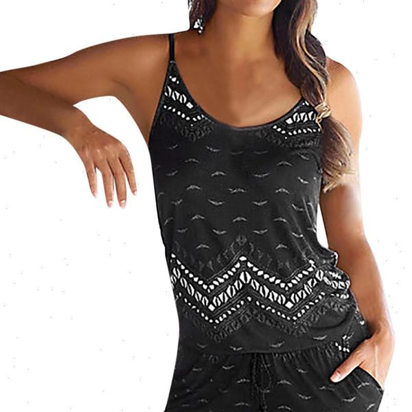 

stylish bar women rompers print lace jumpsuit summer short pleated overalls jumpsuit female mini strapless playsuit beach 0716, Black;white