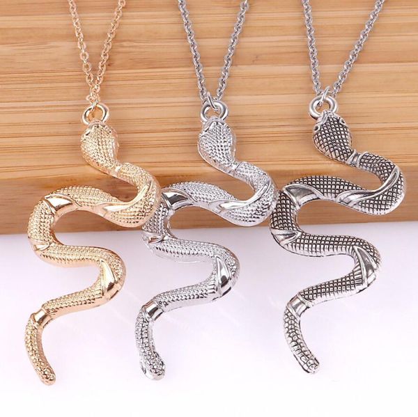 

fashion punk snake pendant necklace women simple gold chain choker necklace jewelry statement necklaces personalise choker gift, Silver