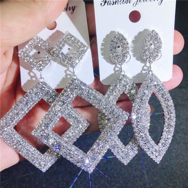 

factorychain diamond bling crystal claw shine rhinestone full exaggerated earrings boutique wholesales ps1553