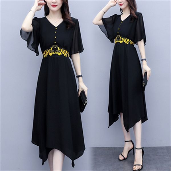

dressed embroidered women's dresses plus size ladies'fashions shredded korean dress in fiesta femme robe btdx, Black;gray