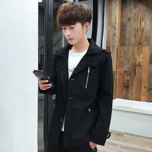 

autumn man stand lead jacket youth tide brand will code loose loose coat1, Black;brown