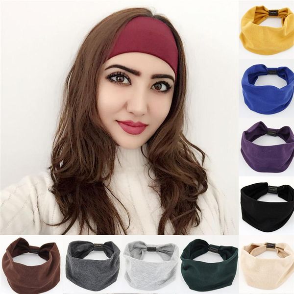 

headband for female hair accessories women fashion solid color headbands soft head headband ladies sport turban