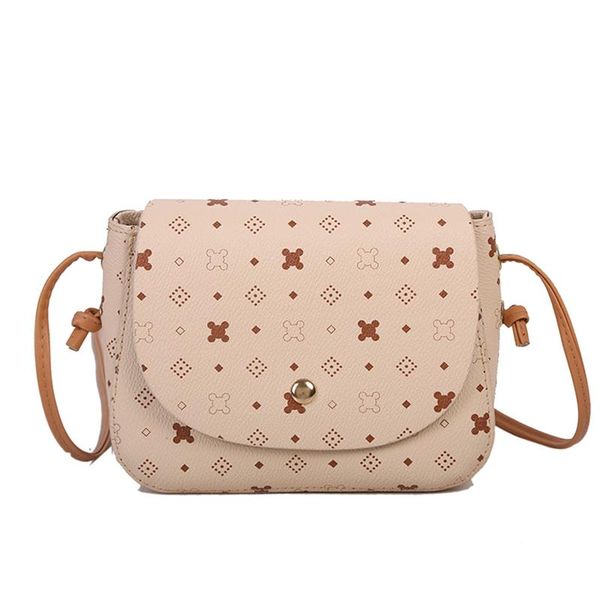 

small lady retro pattern shoulder bag purse and handbag mobile phone bag mini messenger beige