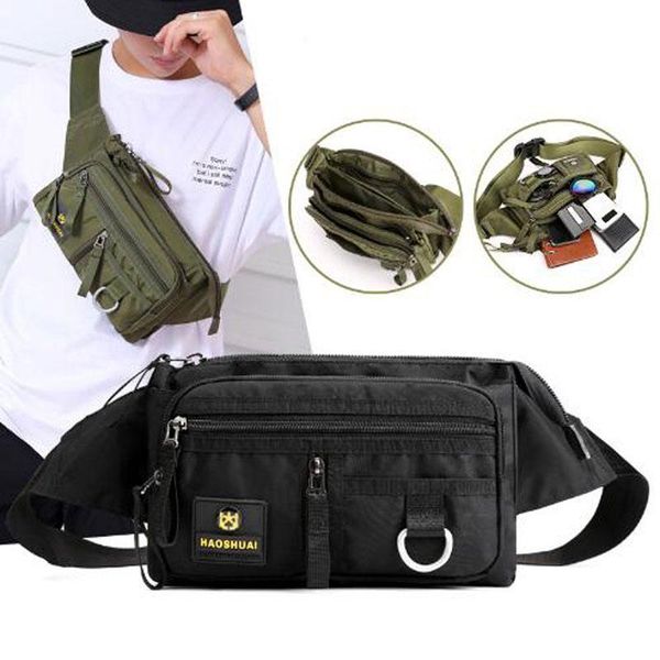 

waist bags men nylon fanny pack bag bum hip belt purse pouch shoulder messenger male chest