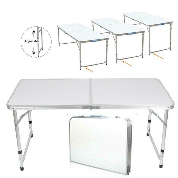 

4ft aluminum camping folding table portable office camping picnic bbq outdoor