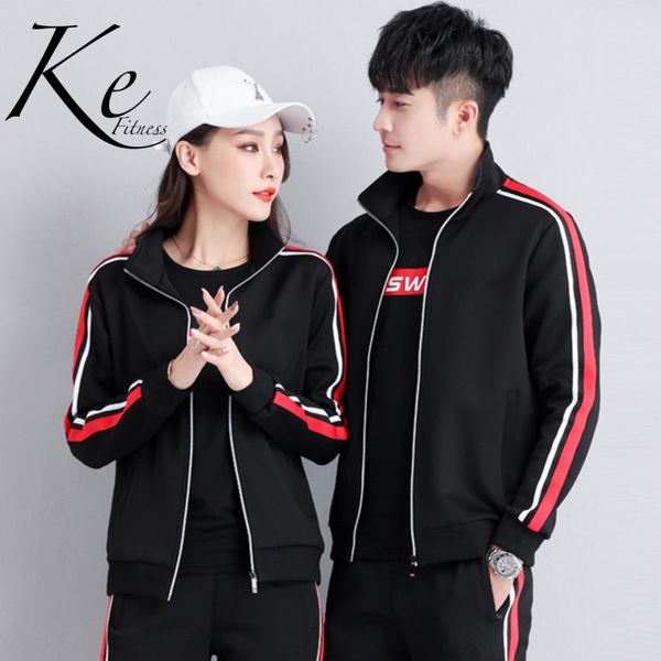 

ke пара спортивных костюмы мужского полиестер 95% женщины куртка, форменный спорт набор мужчин, женщины спортивного костюма женщины спортивн, White;black
