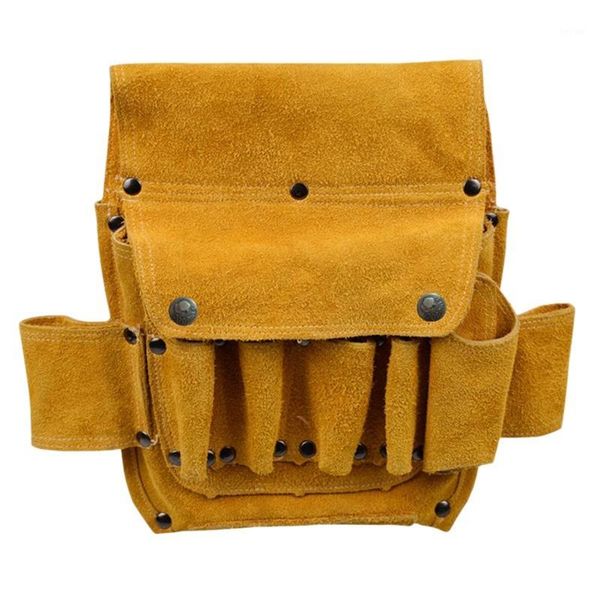 

tool bag leather pouch home decoration electric woodworking hardware waist thickened wear resistant cowhide electrical bag1