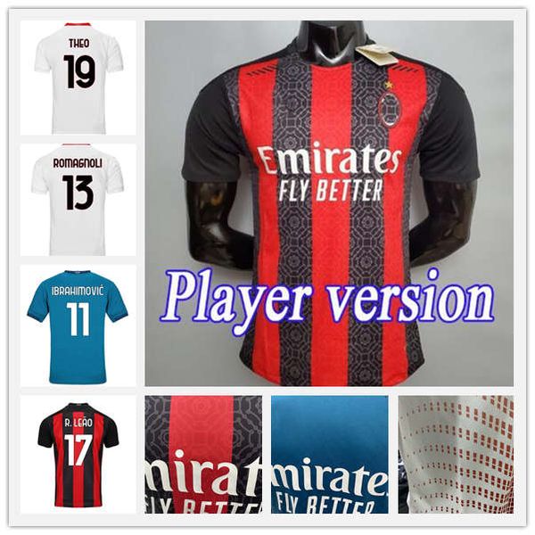 

player version 20 21 ac milan home away 3rd soccer jerseys 2020 2021 ibrahimovic tonali paqueta football shirt bennacer rebic romagnoli, Black;yellow