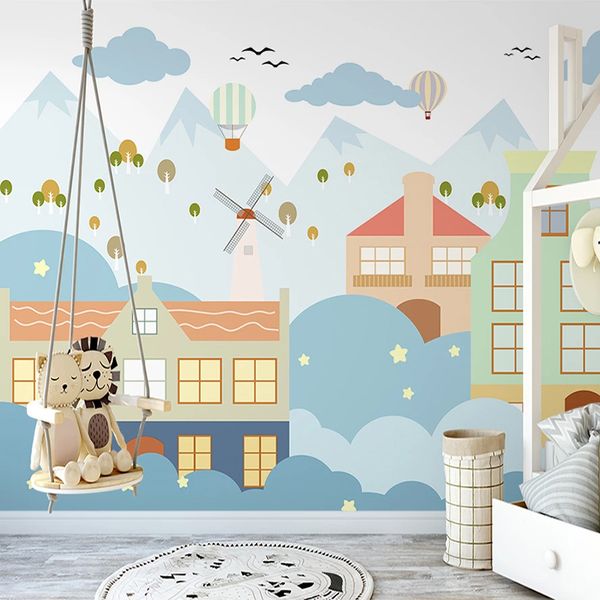 Benutzerdefinierte Fototapete für Kinderzimmer Nordischer Stil Ins Kleines Haus Kinder Schlafzimmer Dekor Wandbild Papel De Parede 3D