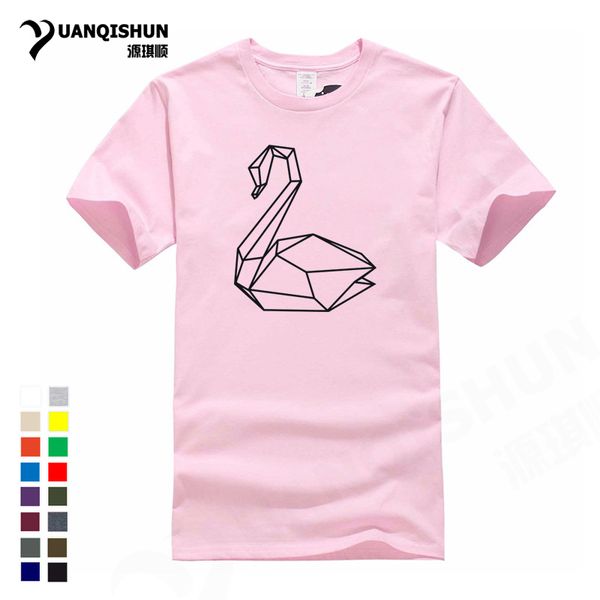 

origami swan print simple geometric art animal novelty design harajuku tees tshirt sport hooded sweatshirt hoodie men t shirt