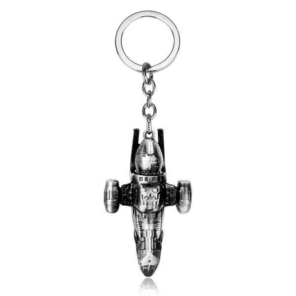 

mqchun movie firefly serenity replica hd space ship metal keyring keychain spacecraft alloy key chain jewelry for men5291997, Silver