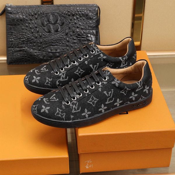 

new fashion the designers denim senior handmade men leisure sports shoes black and blue size 38~45 original box ing