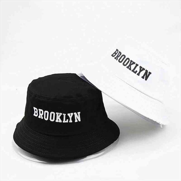 

summer letter brooklyn panama bucket hat fisherman hat outdoor travel fashion sun cap men women bob panama bucket hats, Blue;gray