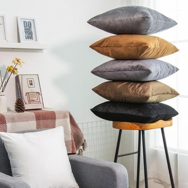 

26colors velvet decorative throw pillow cover square decor cushion cover solid color pillowcase for sofa bed funda cojin1