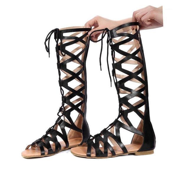 

sagace boots sandals women bandage flat shoes summer beach footwear female vintage sandalias sandalias plus size1, Black