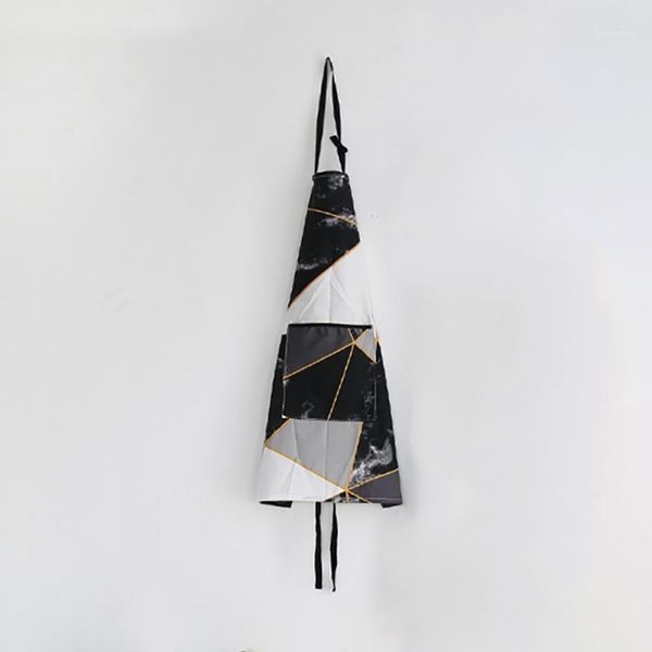 

new brief nordic style printed cotton kitchen aprons with adjustable neck strap and pockets sleeveless cooking1