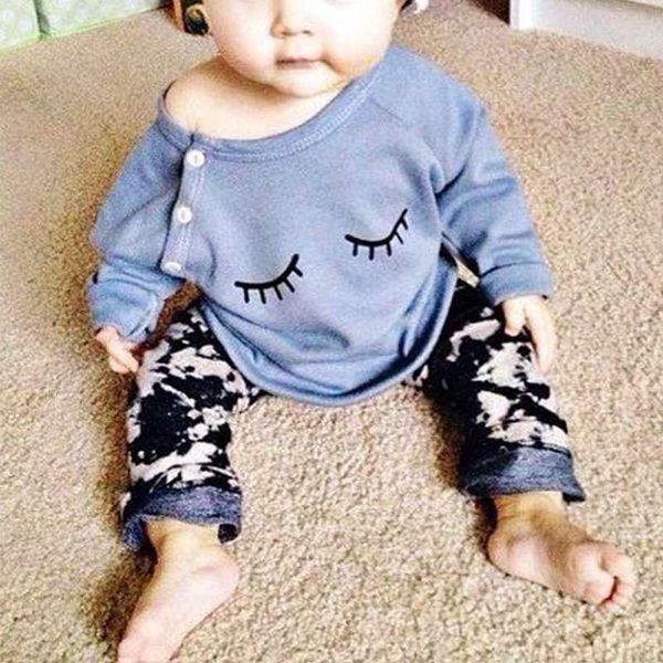 

2pcs baby autumn winter new baby girl clothes suit cotton long sleeve t-shirt +pants 2pcs newborn girls clothes set, White