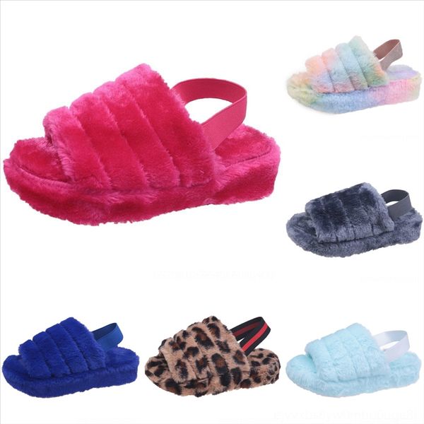 

del conymee men home slippers open toe plush leather shoes indoor new pantuflas warm winter plush slipper sneakers soft floor man winter, Black