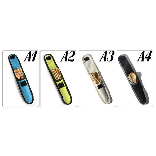 

7pcs eco-friendly bamboo flatware travel cutlery set portable bamboo straw dinnerware set with cloth bag qylchs hxclothes