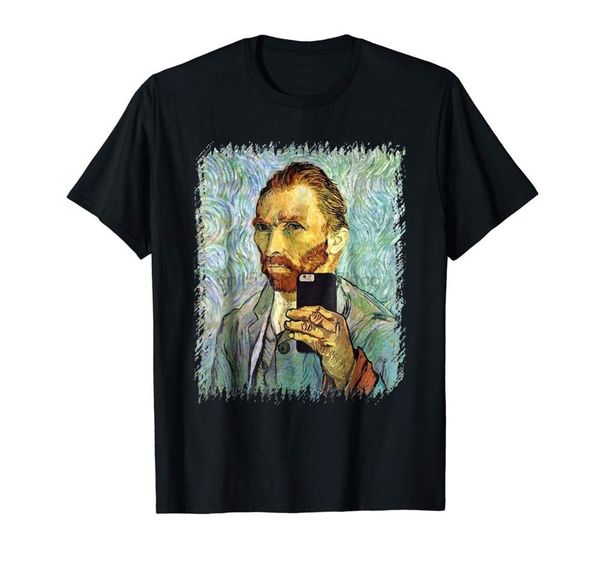 

vincent van gogh cellphone selfie soft black t shirt new funny tee basic models t shirts for sport hooded sweatshirt hoodie