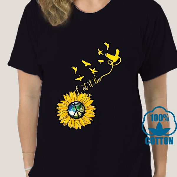 

3995a hippie sunflower birds let it be black t shirt m 6 xl sport hooded sweatshirt hoodie