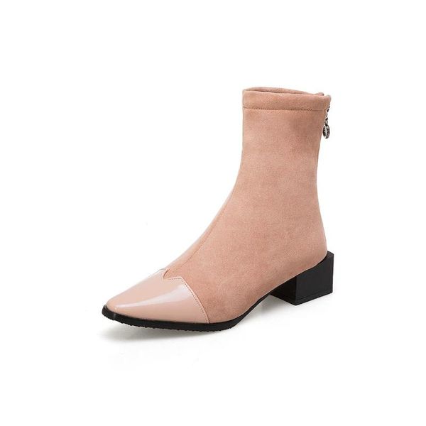

women's rubber boots shoes luxury designer round toe winter footwear rain mid calf ladies fashion autumn low 2020, Black