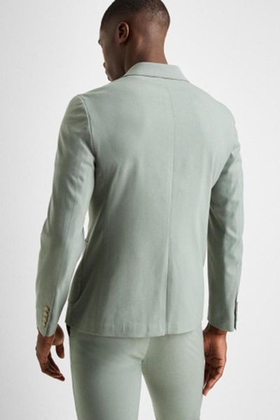 

men's suits & blazers costume homme green 2 pieces wedding groom slim fit tuxedos men prom party wear ternos masculino blazer jacket+pa, White;black
