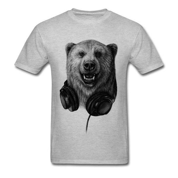 

музыка гарнитура северной медведь футболка серого футболка vintage tshirt summer animal printed пользовательского tops hip hop tee спорт с к